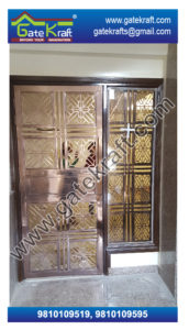 Single Door Steel Gate PVD Design Vendors Suppliers Dealers Manufacturers in Delhi Gurgaon